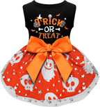 Dog Halloween Costumes Dog Dress Halloween Costumes for Dogs Funny Puppy Dress with Bow for Small Medium Large Dogs Pumpkin Witch Bat Pet Costume Halloween