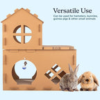 Cat House - Cardboard Cat House with Scratching Pads, Toys, and Catnip - Multi-Level Cat Houses for Indoor Cats, Kittens and Small Animals by PETMAKER