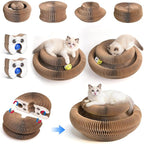 2-Pack Magic Organ Cat Scratcher, Cardboard Cat Toy with Interactive Ball Track, Foldable Cat Toy Cardboard Ring for Indoor Multi-Cat Homes, Kitten Fun Intelligence Exercise & Furniture Protection