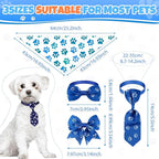 Reginary 120 Pcs Paw Print and Heart Dog Bandanas Bulk Dog Bows Set Bow Ties Cat Scarf Colorful Washable Triangle Pet Kerchief Cute Bib for Summer Small Medium Large Pets Grooming Accessories Costume