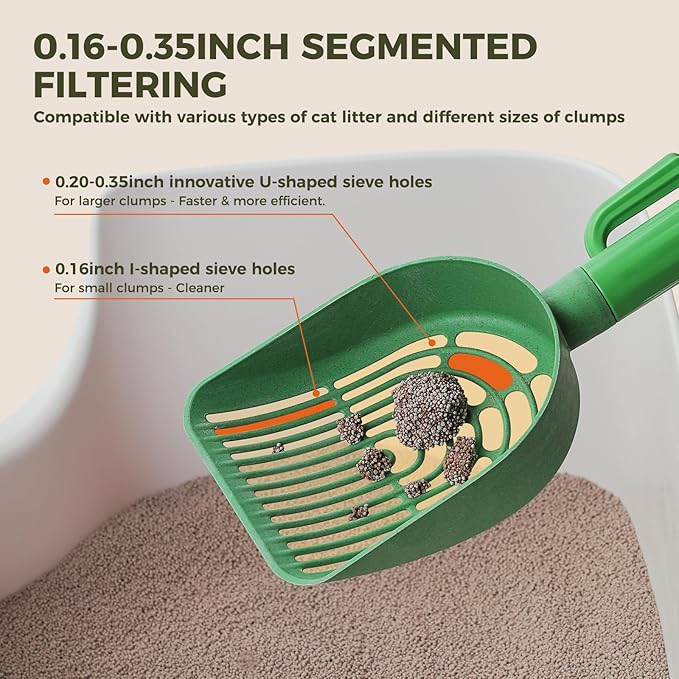 Cute Cat Tree with Flower Top Bed - Cloud Scratching Posts, Cactus Cat Litter Scoop with 2 Replaceable Compostable Scoops