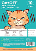 CatOFF 17x12 inch Furniture Protectors from Cats Scratch, Couch Protector for Cats, Anti Cat Scratch Furniture Protector, Couch Guard for Cats - Sofa Corner Scratching Training Tape Deterrent 10-Pack