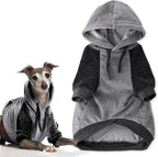 Cooper II Organic Cotton Velour Dog Hoodie Pet Coat for Small, Medium and Large Dogs, Heather Gray Color Block, X-Small (5-12 lbs)