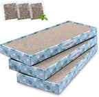 VIVAGLORY Cat Scratcher Padpal Cat Scratching Board, Cardboard Scratcher with Catnip for Indoor, Flat Scratch Board Scratch Pad Cardboard for Kitten, Narrow, 3Pack