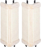 Navaris Corner Wall Cat Scratcher (Set of 2) - Wall Mounted Sisal Scratching Pad for Cats - Vertical Corner Mount Scratch Panel Protector for Walls