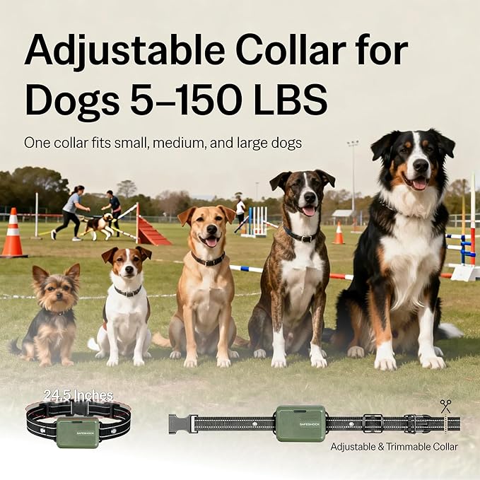 SafeShock® (Latest Model) - Dog Collar with Remote Control, Dog Training Collar with Remote - Beep & Vibration First, Adjustable Levels, 4200FT Range, for Small, Medium & Large Dogs