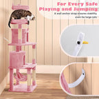 Topeakmart 70.5in Cat Tree, Cat Furniture with 2 Condos & 2 Foam-Padded Perches & Scratching Post & Fur Ball, Cat Tower for Indoor Cats