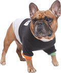iChoue Pet Dog Crewneck Sweater Color Block Pullover Winter Warm Clothes for English Bulldog Bully Pitbull - Black and Grey/XXLarge