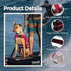 Lelepet Dog Life Jacket, High Flotation Dog Life Vest for Swimming, Boating, Ripstop Reflective Pet Swim Vest for Small Medium Large Dogs Pool Floats Adjustable Swimming Vest for Dogs Water Safety