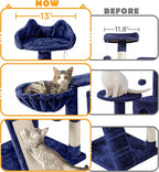 Yaheetech 57 inches Cat Tree for Indoor Cats, Multi-Level Cat Tower w/ 3 Perches, 2 Cat Condos, 2 Hanging Balls and Scratching Posts, Navy Blue