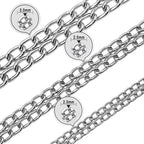 Dog Chain Collar Metal Martingale Collars, Chrome Plated for Training, Chew Proof, Double Link Collar for Medium Dogs(Suitable for Dog's Neck 20-22.5'')