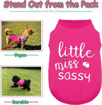 Paiaite Dog Clothes Fashionable Sleeveless Pet Vest: 'Little Miss Sassy' Printed Cotton Dog Shirt, Ideal for Small, Medium, and Large Breeds, Ensuring Comfort and Breathability Orange Pink M