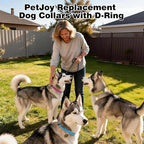 PetJoy Replacement Strap for E-Collar with Reflective Strip & D-Ring – 2 Pack Adjustable Nylon Dog Collar Band, Pet Safe & Durable for Training Collars