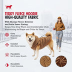 Tuff Pupper Fleece Dog Hoodie Sweater | Teddy Sherpa Outer & Soft Polar Fleece Lining | Adjustable Fit Winter Coat with Hood, Leash Hole, Ribbed Cuffs | for Small Medium Large XL XXL Dogs (Brown, XL)