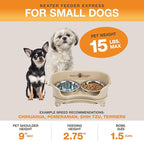 Neater Feeder Express Mess Proof Dog Bowls Elevated for Small Breeds Under 15 Lb, Made in USA, No Spill Raised Dog Food Bowl Stand, Stainless Steel Food and Water Bowl Set, Feeding Station, Almond