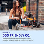DF Co. Dog Harness | Chafe Resistant Webbing, Adjustable Neck & Chest, and Heavy Duty D-Ring | Sturdy, Comfortable, Easy to Use | Hi-Vis Orange, Size L