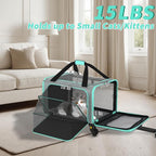 Rolling Pet Carrier with Detachable Wheels - 18x11x11 TSA Airline Approved for Southwest Delta United American, Soft Sided Expandable Travel Bag for Small Dogs & Cats up to 15Lbs, Fits Under Seat