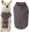 Gooby Zip Up Microfiber Fleece Dog Sweater - Purple, Large - Warm Double Layered Soft Microfiber Fleece Step-in Dog Jacket for Small to Medium Dogs