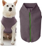 Gooby Zip Up Microfiber Fleece Dog Sweater - Purple, Large - Warm Double Layered Soft Microfiber Fleece Step-in Dog Jacket for Small to Medium Dogs