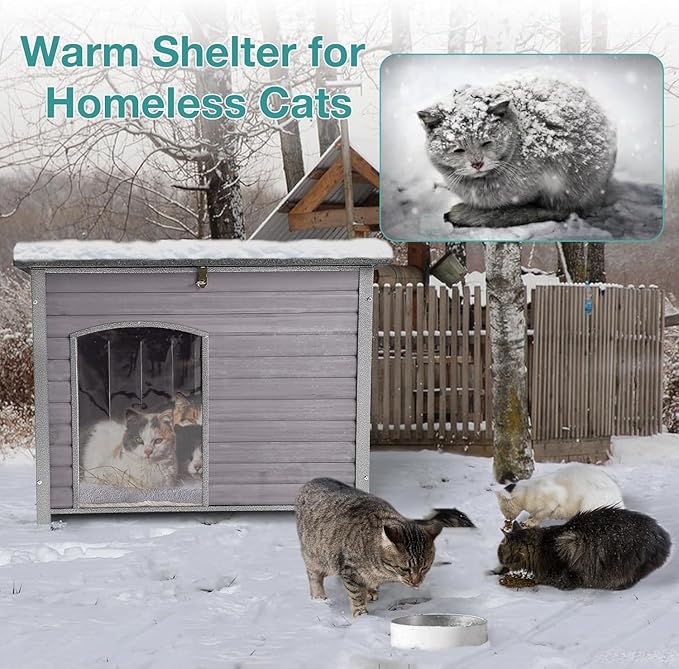 Indoor/Outdoor Dog House with Iron Frame - All-Weather Wooden Pet Shelter for Medium/Large Dogs (Brown, L)