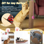 Cat Scratch Furniture Protector, 78.7''x15.8'' Trimmable DIY Self-Adhesive, Durable Corner Scratcher Couch Protectors from Cat Claws for Sofa, Tree Shelves & Scratching Posts (Brown)
