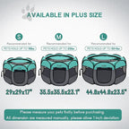 Pet Cat Playpen for Indoor Cats Enclosed, Puppy Dog Play Pen for Outdoor Travel Camping (Large Size, Green & Dark Grey)
