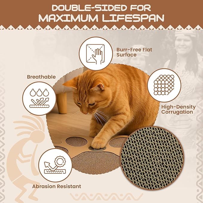 Paw-Shaped Cat Scratcher | Reversible Cardboard Kitten Scratcher | Scratching Board for Indoor Cats | Scratcher Cardboard for Cats & Kittens | Cat Toy (Medium)