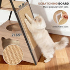 71" Modern Wood Cat Tree for Large Cats - Heavy Duty Tall Cat Tower for Indoor Cats, Multi-Level Cat Furniture with Spacious Condo, Large Perch, Scratching Posts & Hammock(Washed Grey)