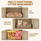 Tall Cat Tree with Litter Box Enclosure, 66.9-Inch Cats Condo, Multi-Level Perch & Scratching Posts for Cat