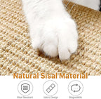 5 Pcs Cat Scratcher Mat, 15.7X 8 Inch Sisal Cat Scratching Pad with Adhesive Loop Tape, Natural Scratch Pad Rug for Cat Grinding Claws Nails Furniture Protector for Sofa Chair Couch