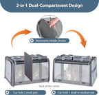 Cat Carrier for 2 Cats, Large Soft-Sided Pet Travel Carrier, Dual Compartments, Privacy Protection, Dog Carrier for Small/Medium Dogs, Home & Outdoor Use