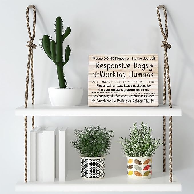 No Soliciting Sign For House, Do Not Knock Or Ring Doorbell, Do Not Knock Or Ring Doorbell, Rustic Hanging Sign For Front Door, Nursery Home Bedroom - f003