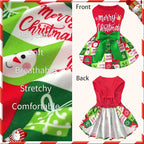XPUDAC Dog Christmas Outfit Dog Dress Holiday Puppy Clothes for Small Dogs Girl, Pet Costume Cat Outfits Green Red-M