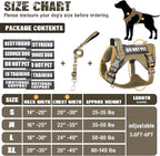 Tactical Dog Harness and Leash Set Small Sized Dog,Heavy Duty No Pull Service Dog Vest and 10 Patches with Dog Seat Belt,Reflective Adjustable Pet Harness for Training Walking Hiking Brown S