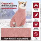 Dog Winter Coat for Small Medium Large Dog for Run Walk Sleep Warm Fleece Pet Sweater & Windproof Pajamas Snow Jacket 2XL Pink