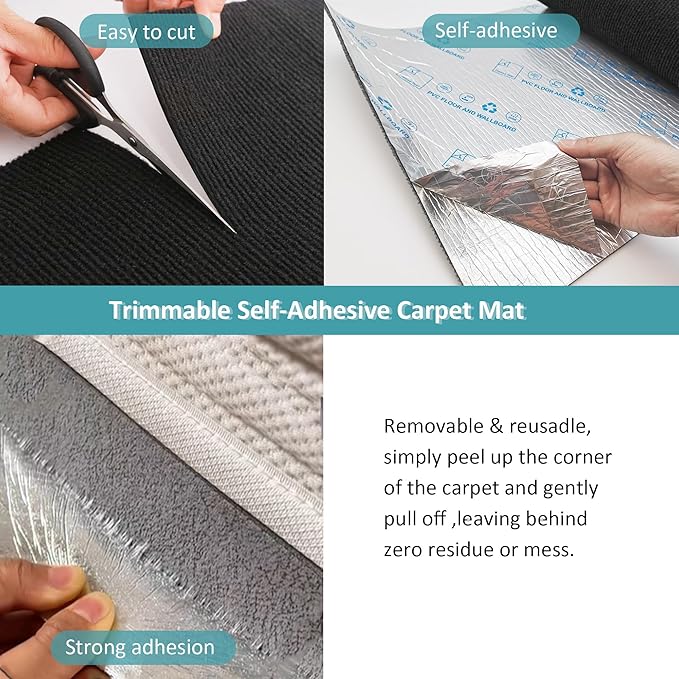Cat Couch Protector,78.7"x15.8"Trimmable Self-Adhesive Cat Scratching Mat for Wall Scratcher(Black)