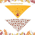ADOGGYGO Thanksgiving Dog Bandana Fall Autumn Pet Bandana Reversible Triangle Bibs Scarf Accessories for Small Dogs Pets (Small, Thanksgiving)