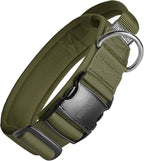 OneTigris Tough Dog Collars, Tactical Dog Collar with Handle, Milltary Adjustable Dog Collar with Heavy Duty Metal Buckle for Training (Large(Pack of 1), Green)