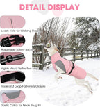 Nanaki Small Dog Coat for Winter Waterproof, Warm Fleece Lining Furry Collar Dog Jacket with Leash Hole, Reflective Adjustable Cold Weather Puppy Pet Snow Jacket Vest Outdoor Walking Hunting, Pink M