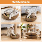2-Pack Magic Organ Cat Scratcher, Cardboard Cat Toy with Interactive Ball Track, Foldable Cat Toy Cardboard Ring for Indoor Multi-Cat Homes, Kitten Fun Intelligence Exercise & Furniture Protection