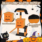 Outvita Halloween Cat Tree, 40" Cat Tower Cat Tree for Indoor Cats with Spacious Cat Condo, Sisal Scratching Posts, Hanging Toys, Orange & Black