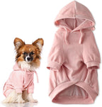 Cooper II Organic Cotton Velour Dog Hoodie Pet Coat for Small, Medium and Large Dogs, Pink, XX-Small (4-7 lbs)