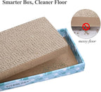 VIVAGLORY Cat Scratcher Padpal Cat Scratching Board, Cardboard Scratcher with Catnip for Indoor, Flat Scratch Board Scratch Pad Cardboard for Kitten, Narrow, 3Pack
