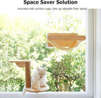 Cat Window Hammock Bed 4pcs/Set Cat Window Perch for Indoor Cats Seat with Two Shelves and One Scratching Post Sunction Cup Mounted