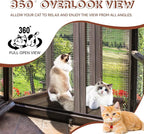Cat Catio Outdoor Window Enclosure for Large Cats - Expandable Cat Window Bed for Napping, Sunbathing & Enjoying Scenery