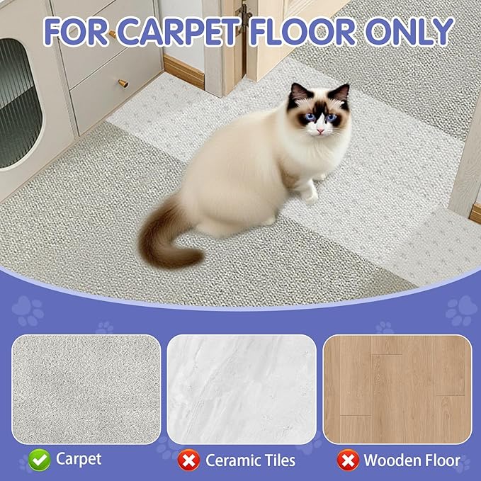 Eunice Carpet Protector for Pets, 15 in x 9.8 Ft Cat Carpet Protector for Doorway, Anti-Slip Cat Scratch Mat, Easy to Cut Plastic Stopper