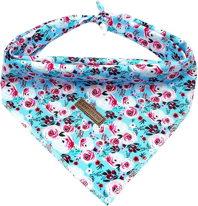 Elegant Little Tail Bandana - Washable Cotton Dog Kerchief & Reversible Scarf for Small to Large Dogs