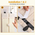 2PCS Wall Corner Cat Scratcher for Indoor Cats, Wall Mounted Sisal Scratching Pad with Hanging Ball, Vertical Corner Wall Mount Scratch Panel, Protector for Wall Corner
