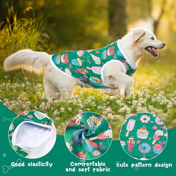 Saintrygo 10 Pcs Lovely Puppy Shirts Print Dog Clothes Breathable Summer Pet Cartoon Dog Shirt Clothes Sweatshirt for Puppy Cartoon Shirt Sweatshirt to Cat(X-Large)