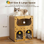 Gimars Cat Scratcher, Double Layer Cat Scratching Board Cardboard Cat Scratcher House for Indoor Cats, Large Cat Scratcher Bed for Scratch, Hide & Rest, Heavy Duty 20kg Load,51 x 43 x 28.5 cm